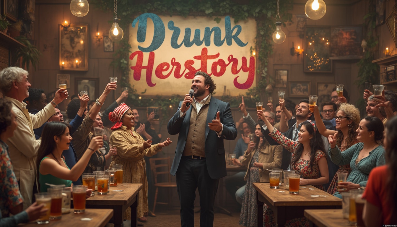 ne manquez pas l'événement unique 'revivez l'histoire au fait! drunk herstory' le jeudi 13 mars. plongez dans une soirée interactive où l'histoire prend vie d'une manière ludique et engageante. rejoignez-nous pour une expérience mémorable remplie de découvertes et de fun!